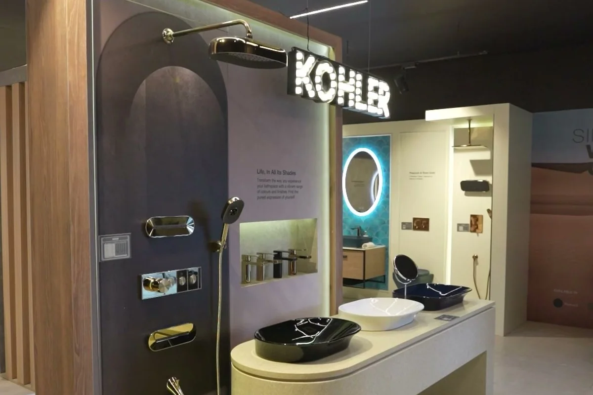 Premium sanitaryware display inside the client showroom